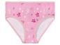 Rosa Unterhose mit Pfoten-Muster.