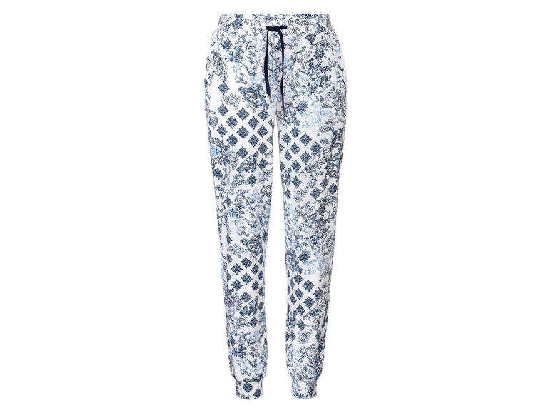 Weiße Hose mit blauem Muster