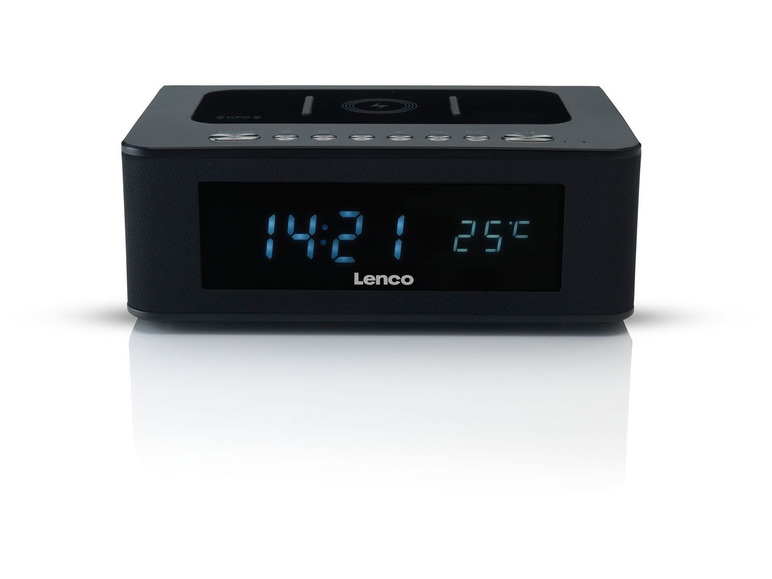 Gehe zu Vollbildansicht: Lenco CR-580 Uhrenradio/Radio mit Bluetooth und QI-Wireless-Charging - Bild 1