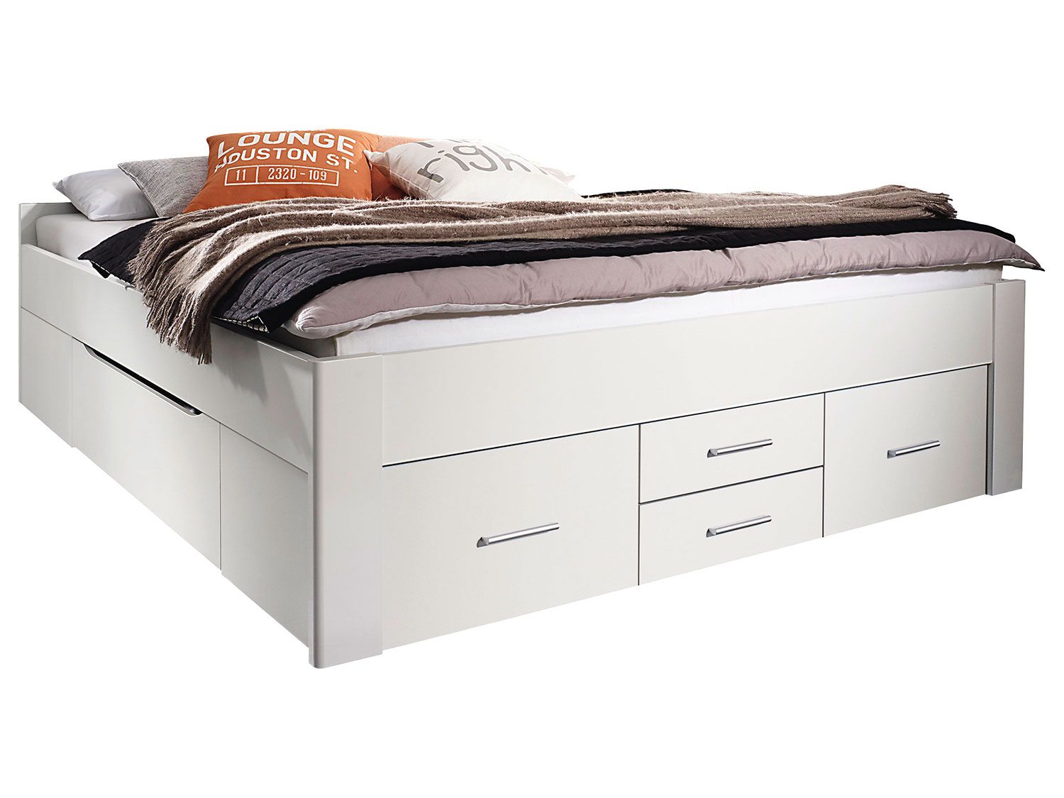 rauch ORANGE Scala – Futonbett (ohne Kopfteil, 6 Schubkästen, Alpinweiß, 160x200cm) | 04053714560175