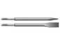 Zwei Meißel aus Metall für einen Bohrhammer.