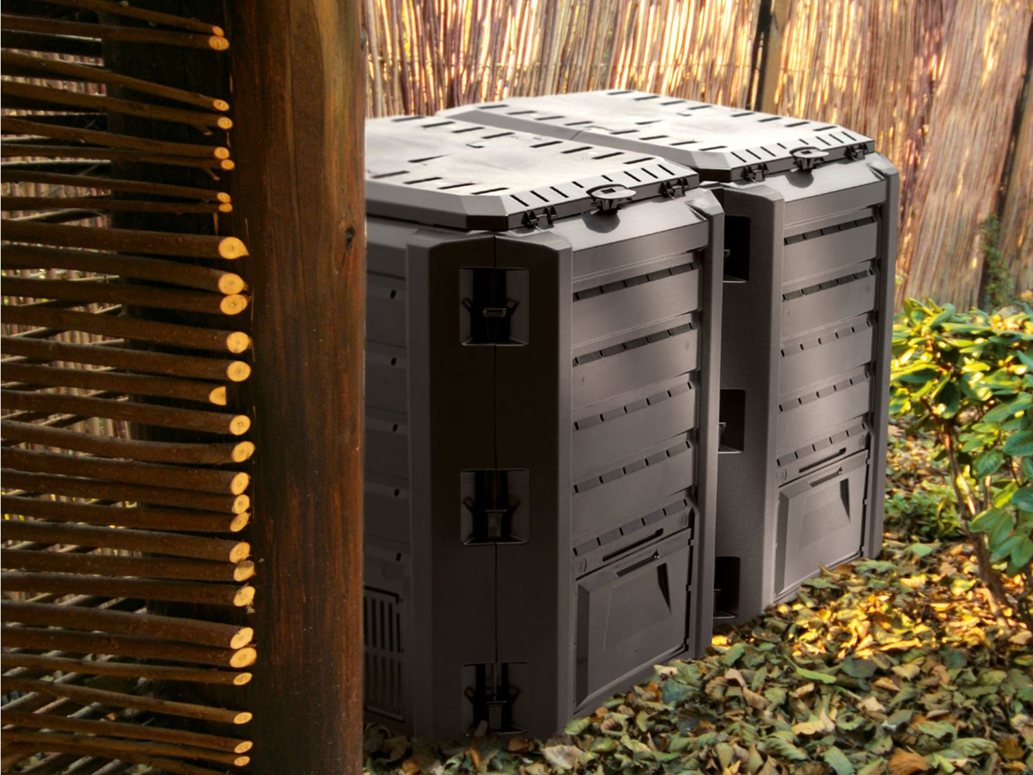 Thumbnail - Prosperplast Doppel-Komposter »Module Compogreen«, 800 L, mit Entnahmeklappe