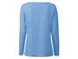 Ein hellblaues Langarmshirt für Damen.
