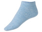 Ein Paar blaue Socken mit niedriger Schafthöhe.