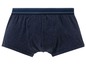 Dunkelblaue Boxershorts mit blauem elastischem Bund.