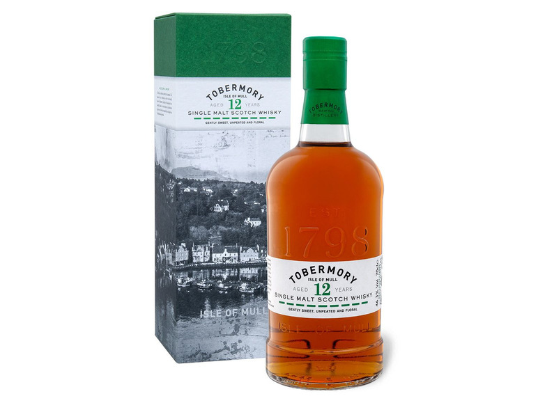 Tobermory Single Malt Scotch Whisky 12 Jahre mit Geschenkbox 46,3% Vol | Whisky