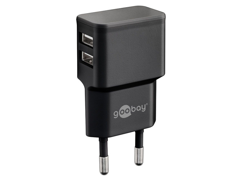 Gehe zu Vollbildansicht: Goobay Dual USB-A2.0 auf USB-C™-Ladeset (12W), schwarz - Bild 3