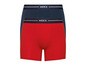 Zwei Paar MeXX Boxershorts in Rot und Dunkelblau.