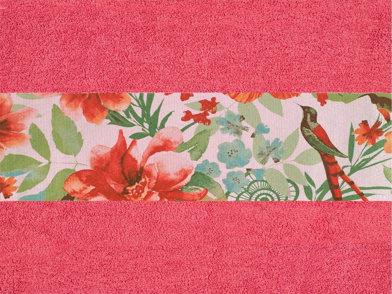 Gehe zu Vollbildansicht: Biberna Handtuch »Tropical«, 50 x 100 cm, 100% Baumwolle, bunte Bordüre, toniges Webband - Bild 13