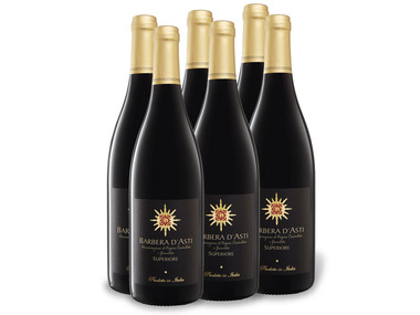 6 x 0,75-l-Flasche Weinpaket Barbera d'Asti DOCG Superiore trocken, Rotwein