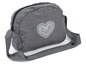 Graue Umhängetasche mit einem weißen Herz