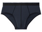 Dunkelblaue Unterhose mit schwarzem Bund.