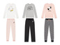 Drei Disney Pyjama-Sets mit Belle, Mickey Mouse und Weihnachtsmotiven.