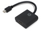 Ein schwarzer HP Mini DisplayPort zu HDMI Adapter.