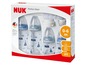 NUK Perfect Start Babyflaschen-Set mit Anti-Kolik-System und Saugerbürste.