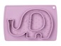 Eine rosa Silikon-Platzmatte in Form eines Elefanten für Babys.