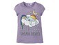 Lilafarbenes T-Shirt mit My Little Pony-Motiv und dem Text 'Sleep less, dream more'.