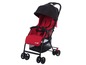 Ein roter Safety 1st Kinderwagen mit schwarzem Verdeck.