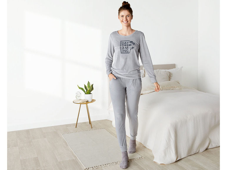 Gehe zu Vollbildansicht: esmara® Damen Pyjama lang, aus kuschelig weicher Nicki-Qualität - Bild 3