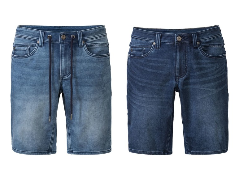 Gehe zu Vollbildansicht: LIVERGY® Bermuda Herren, Sweat-Qualität in Jeans-Optik, mit YKK-Markenreißverschluss - Bild 1