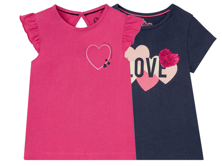 Gehe zu Vollbildansicht: lupilu® 2 Kleinkinder Mädchen T-Shirts, reine Baumwolle - Bild 2