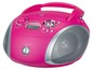 Ein pinkfarbenes Grundig CD-Radio mit USB und FM-Tuner.