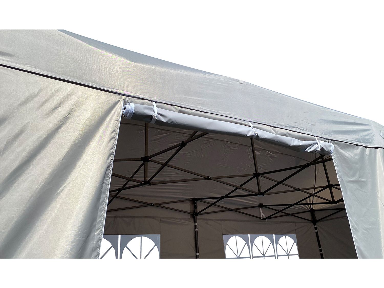 GRASEKAMP Faltpavillon Premium Line (3x6m + Seitenteile, Grau) – Bild 2 von 4