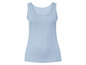 Ein hellblaues, ärmelloses Damen-Tanktop.