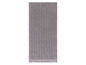 Grauer Handtuch mit Chevron-Muster.