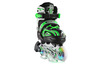 Grüne Inline-Skates von Apollo mit leuchtenden Rollen.