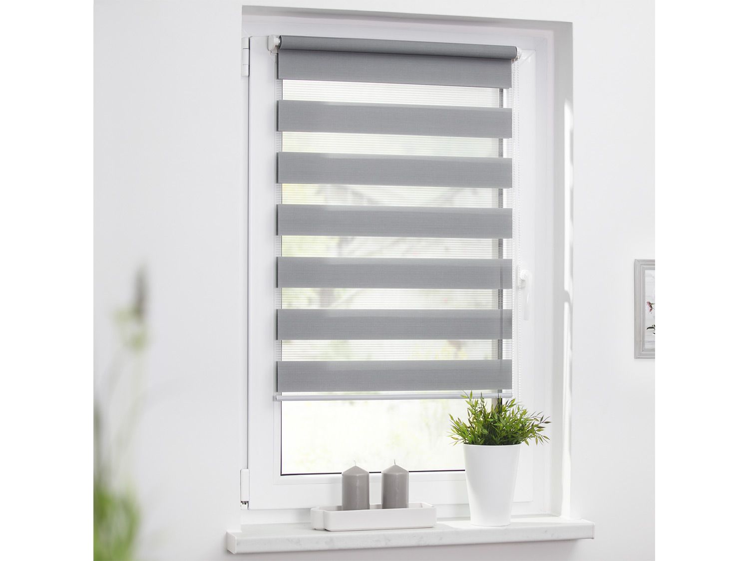 Thumbnail - Lichtblick Duo Rollo Klemmfix, ohne Bohren (Grau, 90x150 cm)