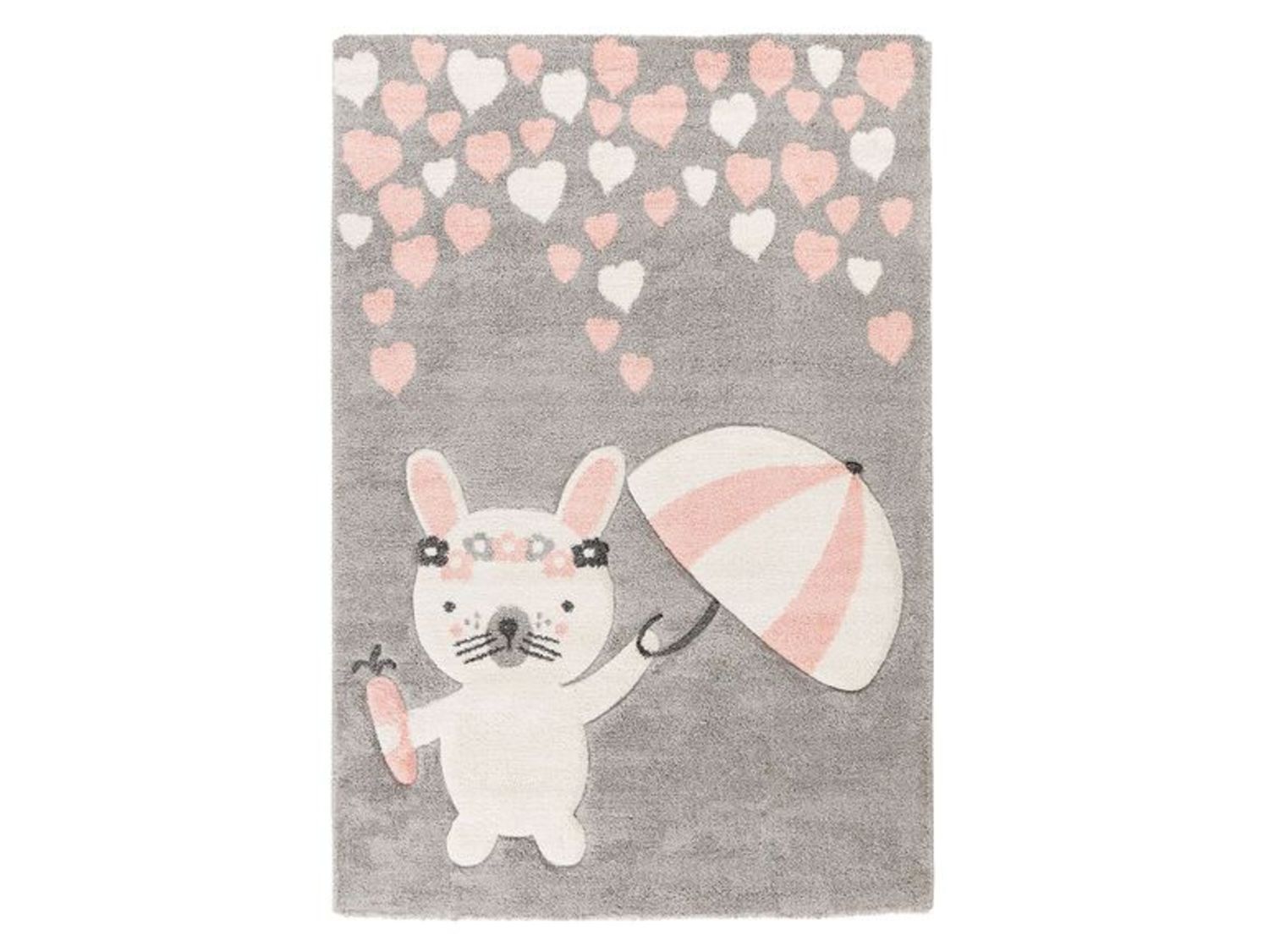 KAYOOM Kinder-Motivteppich (Hase mit Schirm grau, 80cm x 150cm) | 4056216921642X KAYOOM Kinder-Motivteppich (Hase mit Schirm grau, 80cm x 150cm) | 4056216921642X