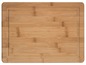 Ein rechteckiges Bambus-Schneidebrett.