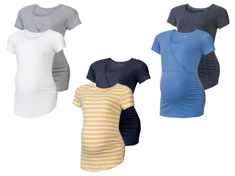 Gehe zu Vollbildansicht: ESMARA® Damen Umstands-T-Shirts, 2 Stück, mit Baumwolle - Bild 1