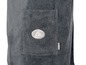 Ein grauer Bademantel mit Tasche und Egeria Logo.