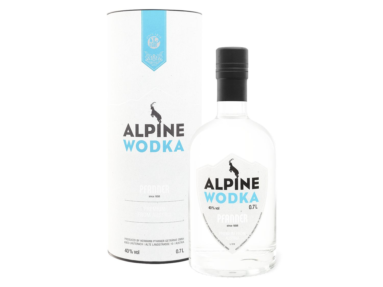 Vol | mit LIDL 40% Alpine Wodka Geschenkbox Pfanner