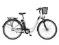 Ein weißes Telefunken E-Bike mit Korb.