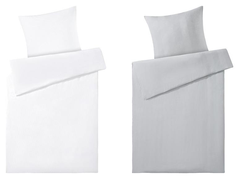 Gehe zu Vollbildansicht: MERADISO® Damast Bettwäsche, 135 x 200 cm, mit Hotelverschluss, aus reiner Baumwolle - Bild 1
