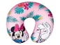 Ein rosa Nackenkissen mit Minnie Mouse und einem Lama, tropischer Druck