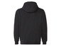 Ein schwarzer Hoodie mit Kapuze.