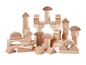 BRIO Holzbausteine in verschiedenen Formen, darunter Bögen und Türme