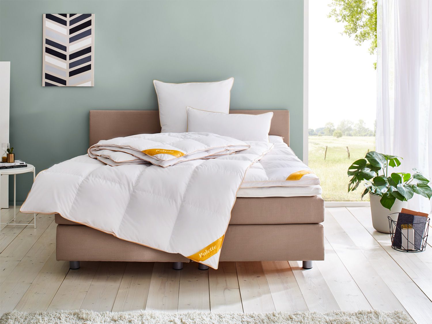 Thumbnail - Balette deLuxe Gänsedaunen-Kassettenbettdecke Gold-Edition extra-warm (200 x 220 cm)