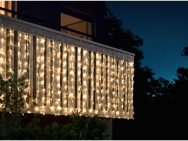 Gehe zu Vollbildansicht: MELINERA® LED Balkonvorhang, 2 x 1 m - Bild 2