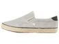 Graue Slip-on-Schuhe mit Espadrillesohlen.