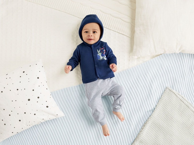 Gehe zu Vollbildansicht: Baby Jacke Jungen, 2 Stück, Knopfverschluss, mit Print und Kapuze, 100% Baumwolle - Bild 5