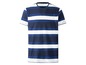 Ein gestreiftes T-Shirt von Livergy in Blau und Weiß.