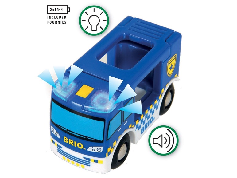 Gehe zu Vollbildansicht: BRIO Polizeiwagen, mit Licht- und Geräuscheffekten, inklusive Polizeifigur - Bild 2