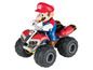 Mario auf einem roten Quad mit großen Rädern.