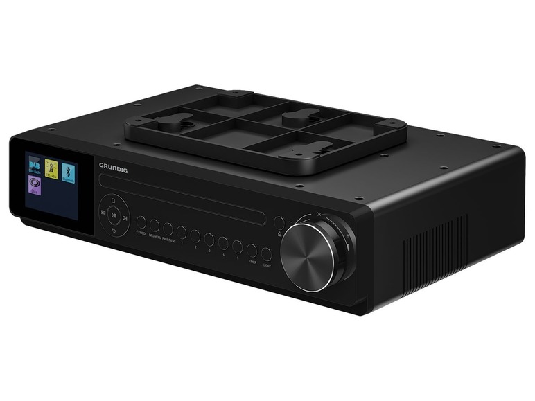 Schwarzer Grundig CD-Player mit Radio, Bluetooth und DAB+.