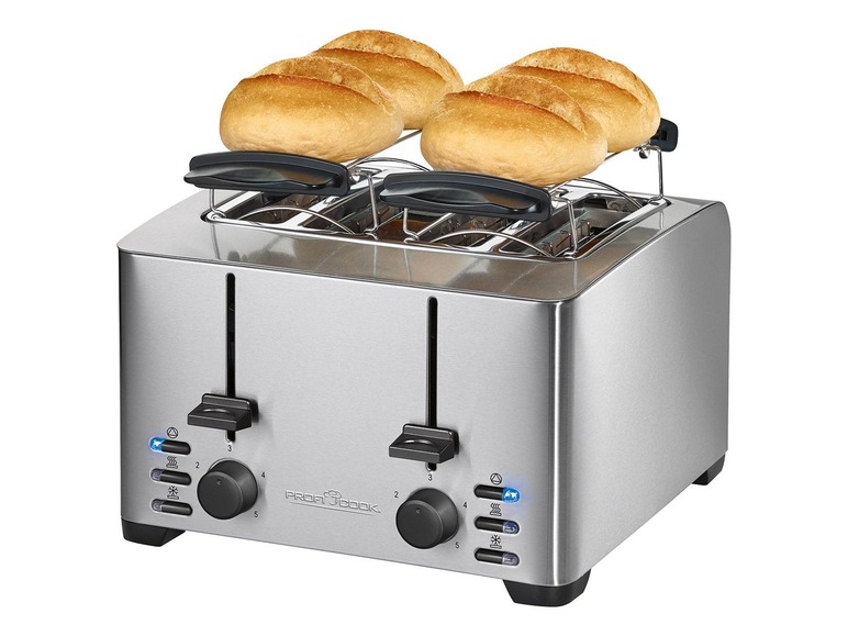 Gehe zu Vollbildansicht: ProfiCook 4-Scheiben-Toaster »PC-TA 1073«, extra breite Schlitze, 1500 Watt, aus Edelstahl - Bild 2